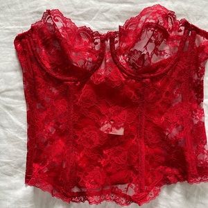 Vintage red corset top. Fits a size 36-38 C cup